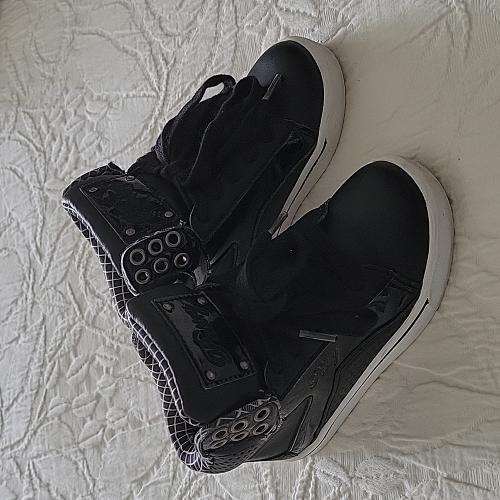 Pastry Pop Tart Grid Hip Hop Shoes, Black/White, Size 11